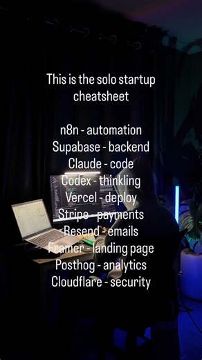 If I had to build a startup from scratch today, this is the tech stack I’d use. 🚀 Which tool would you add? #startup #Tech