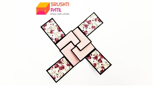26K views · 1.1K reactions | A photo card that forms swastik shape when closed and can hold more then 9 photos when opened. Let us know what do you think about this one. #SrushtiPatil #Birthday #Anniversary #Craft #Paper #Card #Making #DIY #Scrapbooking #ExplosionBox #PhotoFolio #Memories #Pocket #interlock #popup #swastik | Srushti Patil | Facebook