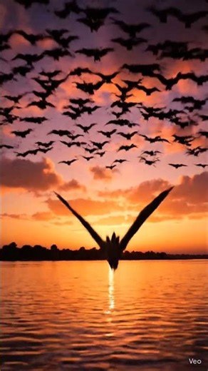 When Hundreds of Bats Take Over the Sunset Sky 🦇🌅