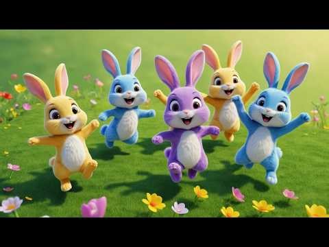 Five Little Rabbits Hop Hop Hop | Active Jumping Song & Counting Rhyme