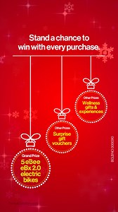 Let the Season of Wellness Begin! 🎄✨ Shop at Healthy U and stand a chance to win Ebee e-bikes, wellness experiences and shopping vouchers. T&Cs apply. | Healthy U