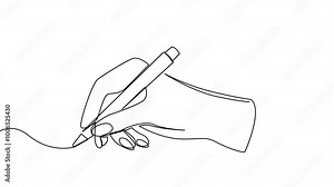 hand writing with pen or pencil continuous line drawing. Vector illustration on white background