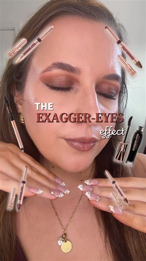 The Exagger-Eyes effect 🤭✨ NEW Charlotte Tilbury Exagger-Eyes Easy Eyeshadow Sticks are HERE for me and suddenly eye looks just became… EASY 💄👀 🤎 Smokey nude eye in seconds? EASY ✨ Defining and adding glow? EASY 👁️ Making eyes look bigger and brighter? EASY These creamy shadow sticks blend so effortlessly before setting into a long-lasting finish and I already know they’re about to become a daily staple 👀✨ Using the exagger-eyes mascara and eyeliner duo for the ultimate EXAGGER-EYE effect 