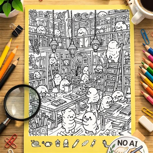 Monster Library Seek and Find Printable | Kids Hidden Objects Puzzle (A4 Digital Download) - Etsy