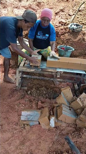 This is the process of making red bricks. #machine #bricks #shorts