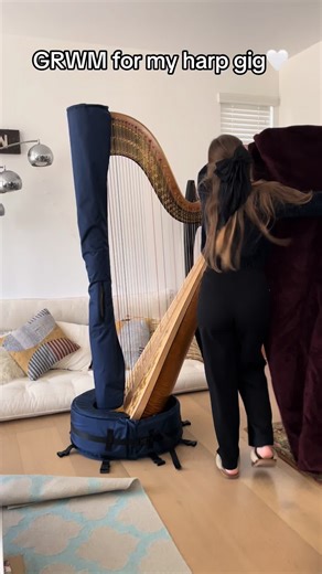 Getting my harp all bundled up for a little road trip. 🫶🏻🤍🤩 - - - - - #weddingharpist #harp #harpist #instrument #grwm #routine #lifeasamusician #weddingmusic #losangeles #labridal