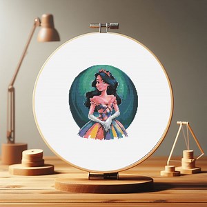 Cartoon Character-snow White Cross Stitch Model-kids Room and Home Decoration-add Color to Your Fabrics-handcrafted Princess Model - Etsy
