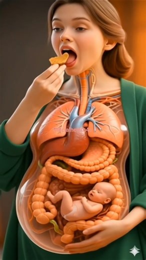 See How a Pregnant Body Digests Jaggery with Gram | Realistic 3D Digestive System Animation 🍯🌱🤰