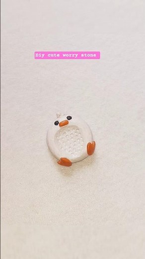Make with Me 🦆 Cute Little Duck Charm | Worry Stone DIY| handmade| how to make worry stone at home