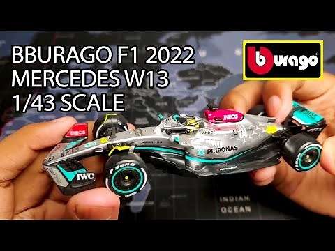 Bburago F1 1/43 2022 Mercedes W13 Scale Diecast Model Unboxing and Review