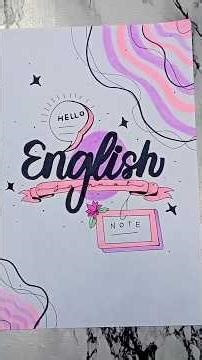 Easy English Title Page Idea | Aesthetic Title Page#EnglishTitlePage#TitlePageIdeas#AestheticNotes