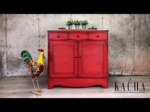 Red Fall Buffet Makeover with Rustoleum Chalk Paint