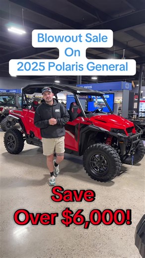 Save Over $6,000 on select 2025 Polaris Generals here at Jay’s Power Center! The Polaris General is a great UTV perfect for outdoor activities, hunting and trail riding! #polaris #general #hunting #outdoors #trail