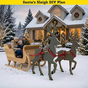 DIY Santa Sleigh & Reindeer Plans | Life-size Outdoor Christmas Yard Display | Wooden Holiday Decor Blueprint | Digital PDF Pattern - Etsy