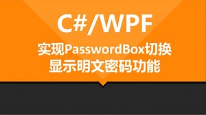 C#\u002FWPF实现PasswordBox切换显示明文密码功能