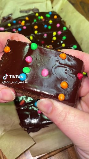 Homemade Cosmic Brownies Recipe with Ganache Topping
