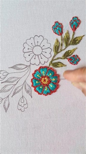 #corner #design #flower #embroidery #art #trending