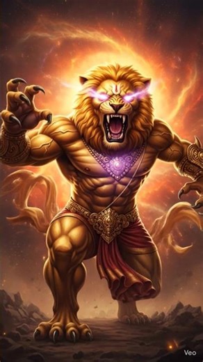 Roar of narshimha Swami 🐯🦁|ugram vheeram maha bhishnu | vishnu mahabatara narshima #narshima