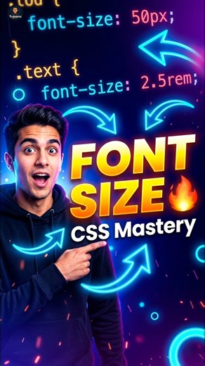 CSS font-size Explained | Text Size in CSS | px, em, rem | #viral #trending #funny #shorts