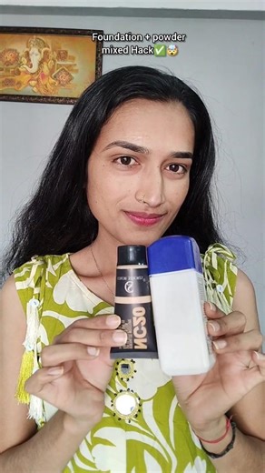 Foundation&Powder mixed Hack ✅🤯##foundation #viralhack #ytshorts #ytfeeds #ashortaday #shorts #yt