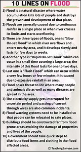 10 Lines on Flood in English for Children and Students of Class 1, 2, 3, 4, 5, 6