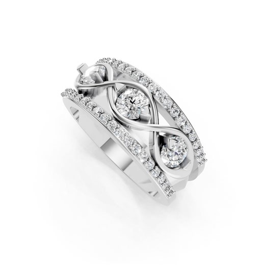 Lab Grown Diamond Ring Gold – Infinity Wide Band Cluster Ring – Sustainable Wedding Anniversary Gift for Women - Etsy