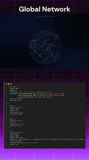 🌍 Global Network Animation Effect #coding #programming #shorts