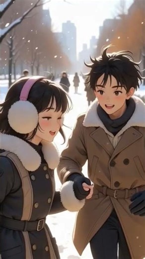 Boy and Girl playing in the snow ⛄️ #3danimation #animation #ytshorts #shorts