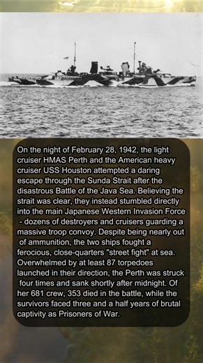 ⚔️ THE LAST STAND OF HMAS PERTH #WWIIHistory #HMASPerth #WarStories #NavalHistory #USSHouston #LestWeForget #fblifestyle | Gist of History