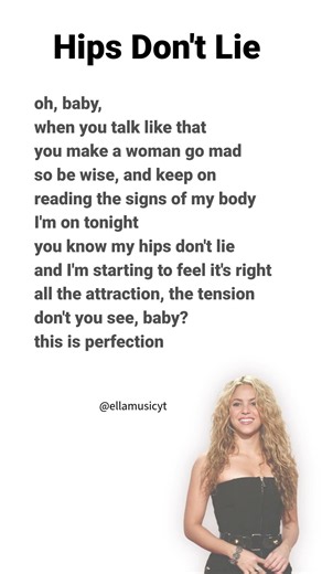 Hips Don't Lie by Shakira - Full Lyrics #shakira #hipsdontlie