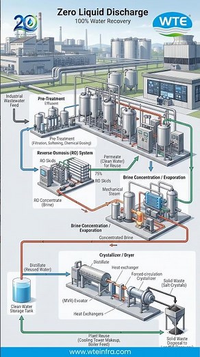 Zero Liquid Discharge (ZLD) Plant Process | Industrial Wastewater Treatment Explained | WTE