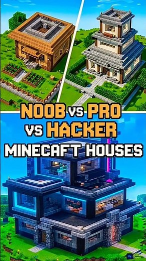 Noob vs Pro vs Hacker Ultimate House Battle in Minecraft 🏠 watch it