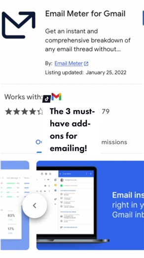 Email Meter Hack 3! Add these 3 tools to your Chrome browser to up your #email game. The Email Meter Add on gives you stats about your email threads directly in your inbox! #emailhack #careertok #productivityhack #productivity #gmailtips #chrome