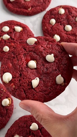 Learn my secrets for making these stunning red velvet cookies!  ❤️ These ruby cookies have a hint of cocoa flavor, with crisp edges and chewy centers. If you're looking for an easy gourmet treat, I've got you covered! https://www.jessicagavin.com/red-velvet-cookies/ | Jessica Gavin | Facebook