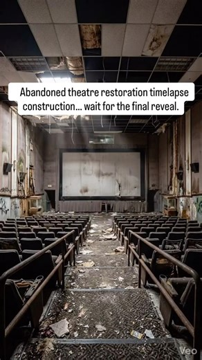 Abandoned Movie Theatre Restoration Timelapse Construction | Before and After Modern Transformation