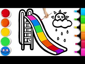 🛝 How To Draw a Rainbow Playground Slide | Easy Step By Step Tutorial