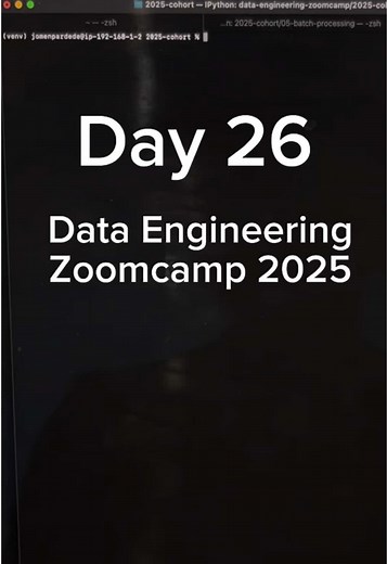 📌 Data Engineering Zoomcamp 🚀 🗓 Day 26 | Spark SQL and DataFrames 🔍 Today's Topics: ✅ Introduction to Spark/PySpark ✅ Working with Spark DataFrames ✅ Performing SQL Operations with Spark 📖 Key Takeaways: 📝 Spark DataFrames are like tables, but built for big data. They handle large datasets efficiently across many machines. Comparing with Pandas, Spark handles large datasets across multiple machines while Pandas works best with smaller, in-memory data. 💡 Running SQL queries on Spark DataFr
