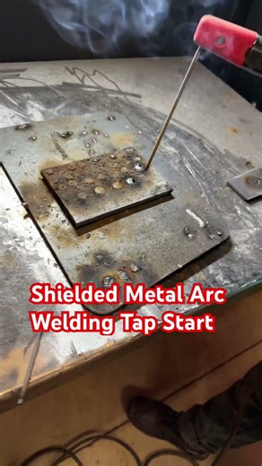 Shielded Metal Arc Welding. Students First time. Tap start #welding#students
