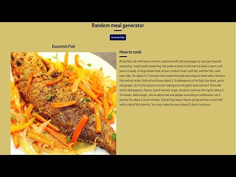 Random Meal Generator in React