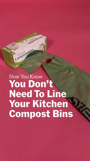 Did you know that you don’t need to buy “compostable” bags—or any bags at all—to line your kitchen compost bin? #sustainability #compost #cooking