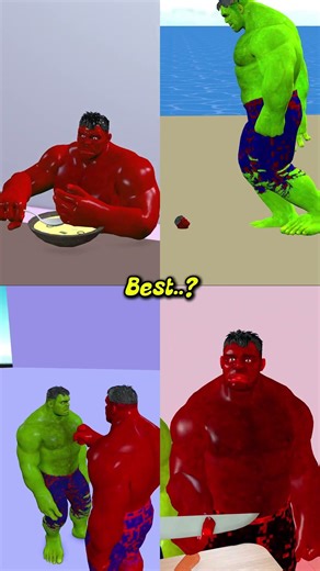 he best episodes of the Green and Red Hulk battles !😂😂p13 #funnyshorts #animation