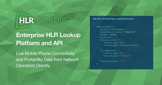 HLR Lookup · Enterprise Platform and High Volume API