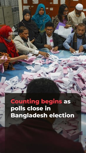 Vote counting is under way in Bangladesh after polls closed, with officials reporting turnout just under 48% across more than 36,000 polling centres. Al Jazeera’s Tanvir Chowdhury reports from Dhaka. | Al Jazeera English
