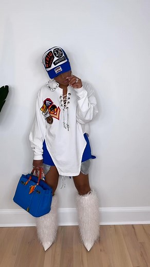 We cookin up exclusive looks! Only available at Pressed Atl pressedatl.com 😜💙❤️ #fashion #vibes #pressed | Rasheeda