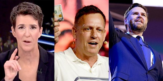 Rachel Maddow says JD Vance’s rise is thanks to gay billionaire’s influence, not skill or merit