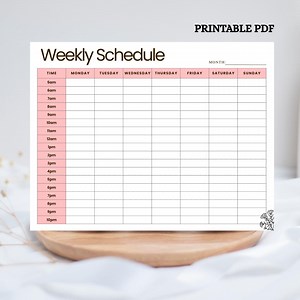 Weekly Schedule Printable | Hourly Planner 5AM-10PM (A4 PDF) - Etsy Canada