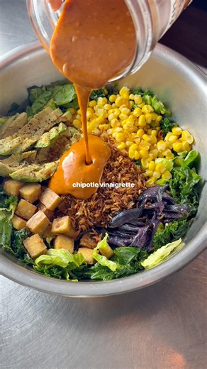 Spicy Chipotle Vinaigrette, kinda like the Chop’t one (iykyk)