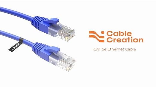 CAT 5e Ethernet Patch Cable at speeds of up to 1000 Mbps