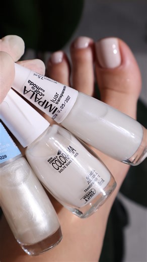 Tatiane Lima | Unhas Naturais on Instagram: "Vc usaria branquinho leitoso nos pés? IDs dos produtos Luar Impala: TAILI1-R67Y Samba Juliana Colorama: TAILI1-4DFS Base dos sonhos Impala: TAILI1-R6HA Se quiser em formato de link comenta “LINKS” e eu mando 🫶🏼 🚛 Envio rápido e os melhores preços 💰 vcs encontram no @mercadolivre 🛍️ é só colar o id no buscador do app para encontrar o produto! #MercadoLivre #MeusFavsDoMercadoLivre #feet #pes #esmalte"