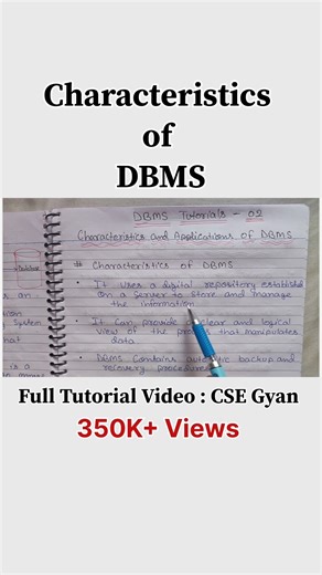 Characteristics of DBMS explained in a simple way 📊